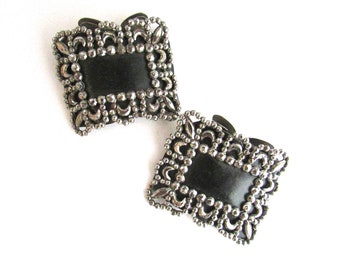 Cut Steel Shoe Clips Buckles French France Antique Crescent Moon