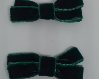Pincitas Verdes Terciopelo. Green Velvet Clips