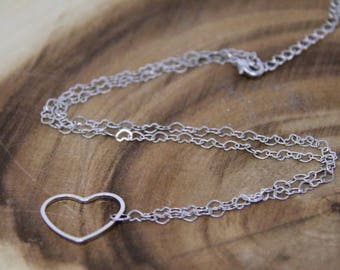 Heartland Sliver Chain Necklace. Minimalist Jewellery.