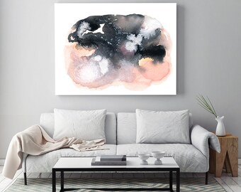 Abstract Painting "Clearing" by Jules Tillman Fine Art Lustre Print minimal abstract watercolor painting White pink grey black large art