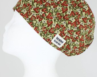 Surgical Scrub U Hat for Women - Strawberry Fields