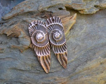 Ammonite Shard, Copper Point shaped pair