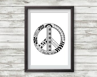 Peace sign poster | Etsy