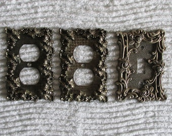 Set of Three Switch Plate Covers, American Tack & Howe Co. Electrical Covers