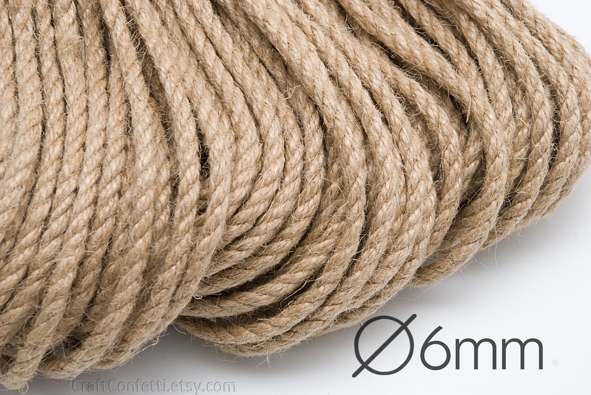 Jute cord 6mm Natural jute twine Jute rope Natural rope Plain