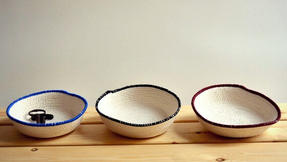 Desk organiser, Office decor, Rope dish, Simple decor, Jewellery holder, Bread basket, Beach house simple decor, Cotton rope bowl