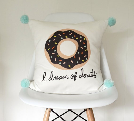 Donut 18 inch removable throw pillow cover case eco friendly
