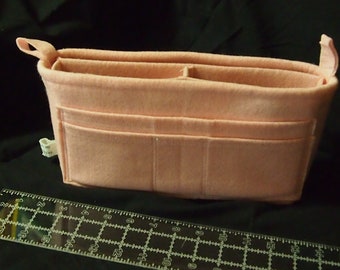 Purse Organizer Insert 10.5'l x 5.5"h x 3.5"d ...9 Pockets.. LV purse insert Protector bottom shaper.. Pink Felt Insert