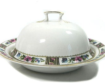 Vintage J & G Meakin Art Deco Butter Dish