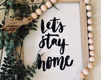 Farmhouse Beads | Farmhouse Decor | Home Decor | Wood Beads | Wood Bead Garland | Wood Bead Tassel | Rae Dunn