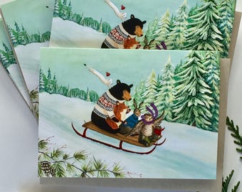 set of 12 cards holiday cards christmas cards winter