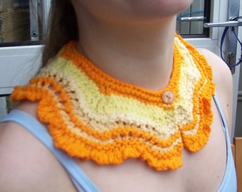 Detachable Collar Necklace Cotton Buttoned hand Knitted