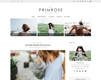 Wordpress theme - wordpress template- Feminine wordpress theme - Responsive WordPress Theme - Blog template - Fashion template - La Primrose
