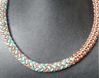 The Texas spiral twinsbeads beads and seed beads necklace