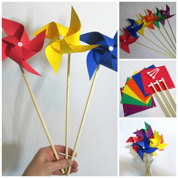 Paper Pinwheels DIY Kit Pinwheel Paper Party Favors Kit