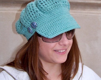 Crochet Newsboy Hat Pattern, Crochet Pattern Hat, Crochet Hat Pattern, Newsboy Cap, Crochet Hat Women, Spring Crochet Pattern Accessories