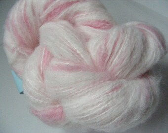 DESTASH SALE... Was 8.50... Now 6.00... Soft Pink Merino Wool Mohair Blend Yarn...50 grams...210yd