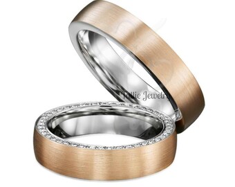 His & Hers Wedding Rings10K Two Tone Gold Matching Wedding