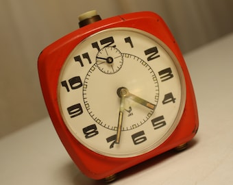 Jaz French vintage clock/ retro alarm clock/ collectible timepiece Jaz repetition alarm clock from 1950s France