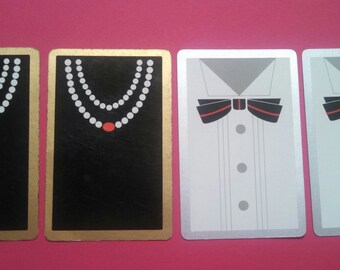 4 vintage playing cards (2-188) 2 pearls/2 bowties