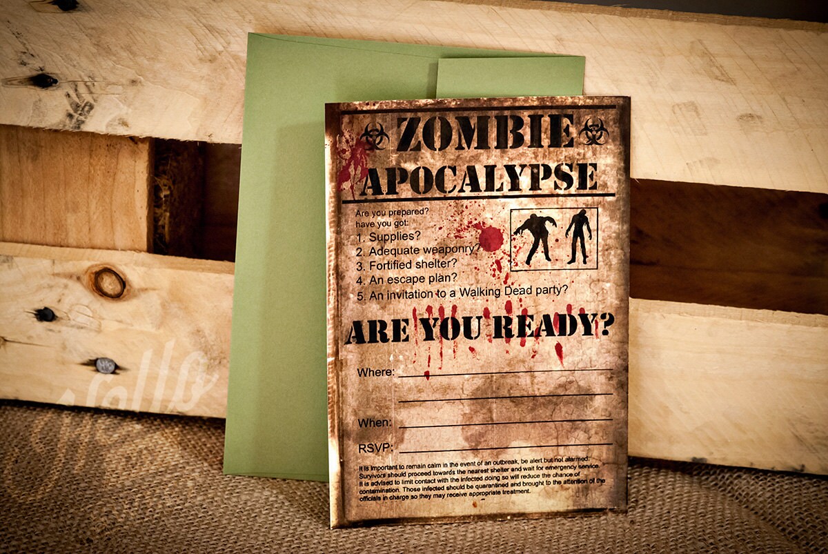 zombie party invitations