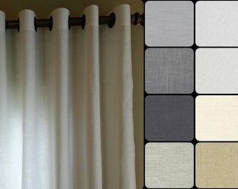 Grommet Curtains : Pair of 100% Linen Curtains in your choice of colors
