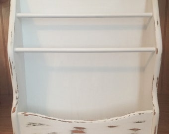 Wall hanging storage, magazine holder, shabby chic decor