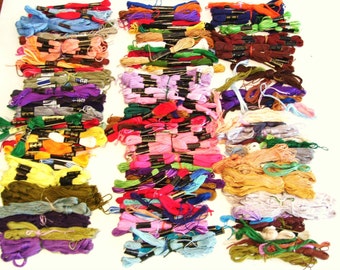 Lot of 250 Embroidery Thread Skeins Cotton 6 Strand Vintage DMC American Thread