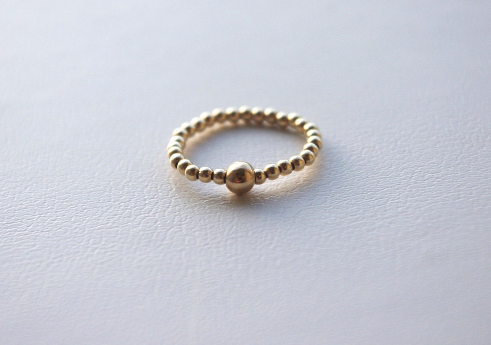 Gold Stretch Ring Elastic Ring Tiny Gold Filled Ring