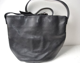 black leather bag