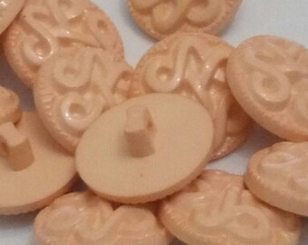 set of 5 vintage scrapbooking salmon 18 mm Plastic shank buttons