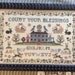 Cross stitch chart spring bunnies sampler Count Your Blessings Sampler digital pattern PDF Annie Beez Folk Art