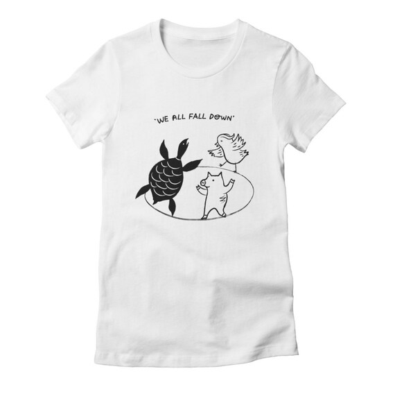 We All Fall Down - Women's / Girls - T-shirt / Tee - Black and White - Women's Apparel
