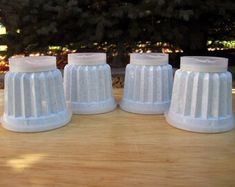 Jel-ette Individual Gelatin Molds - Fireworks Speckled White and Grey Tupperware – Set of 4 - New in Package