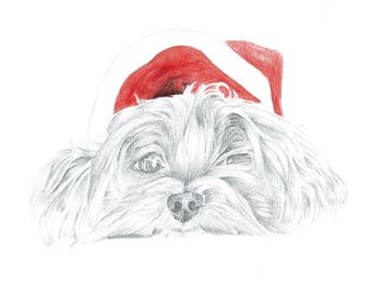 Dog Illustration | Discounted Illustration | Christmas Puppy | Christmas Illustration | Christmas Dog Illustration | Christmas gift |