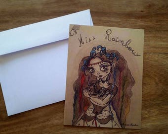 "Miss Rainbow" correspondence card