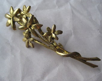 Flowers Gold Brooch Vintage Pin