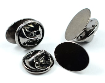 40 Pieces Gunmetal 10x14 mm Oval Tie Tack Pad Clutch Pin