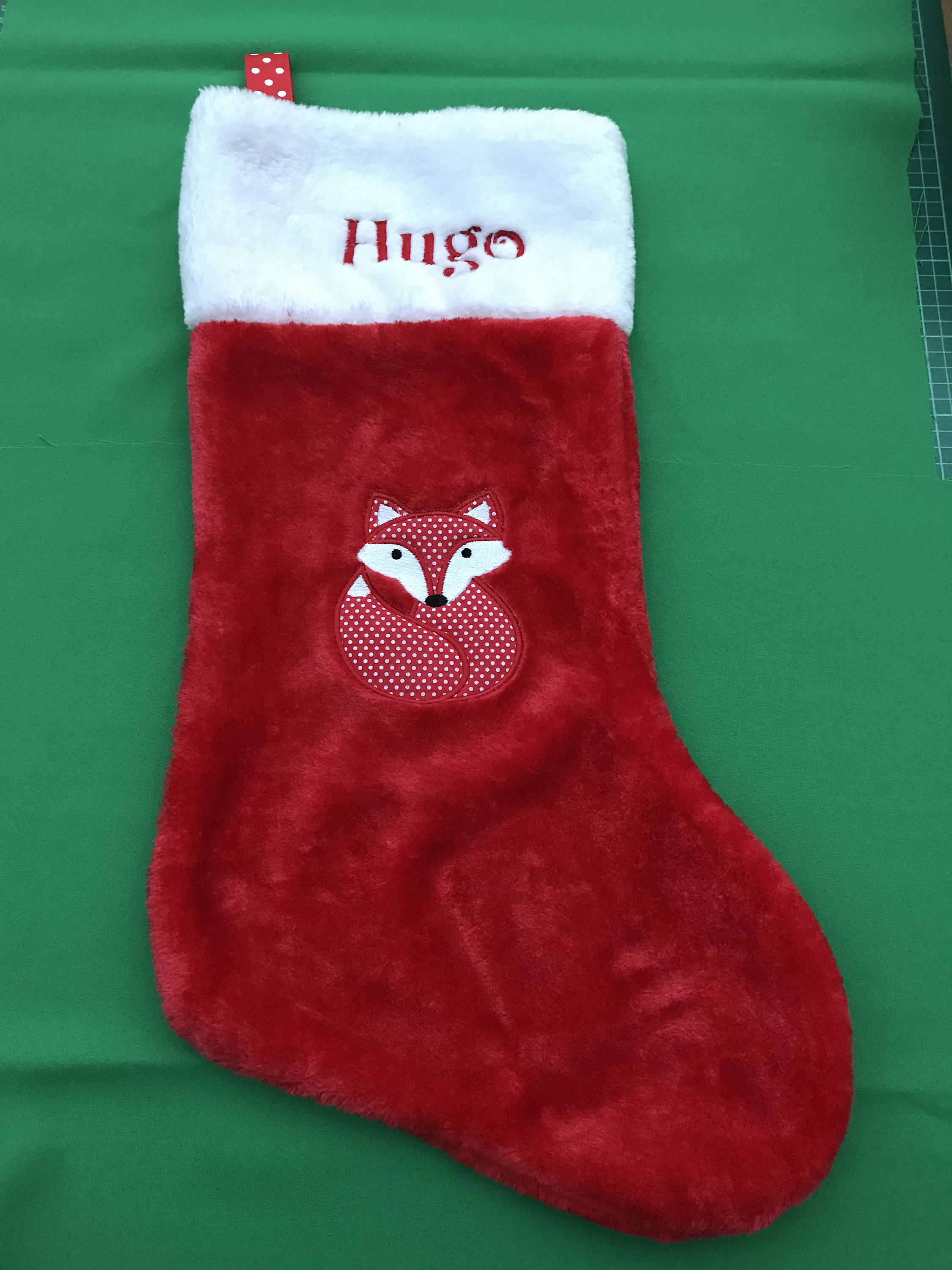 Personalised Spotted Fox Christmas Stocking personalized