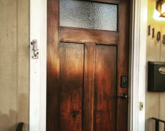 Solid Dark Walnut front entry door