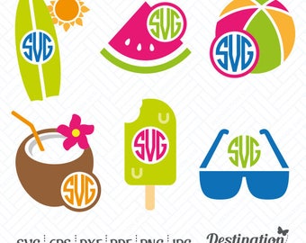 Flip Flops Svg Files Summer Monogram Svg Digital Design