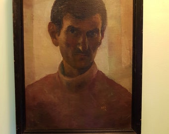1993, Petar Manolov-Self Portrait, signed and dated