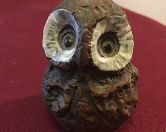 Feathered Owls on Broomstick Figurine 26cm