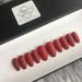 Burgundy red matte nails • stiletto nails • Coffin nails • red nails • false nails • fake nails • glue on nails • stick on nails • gel nails