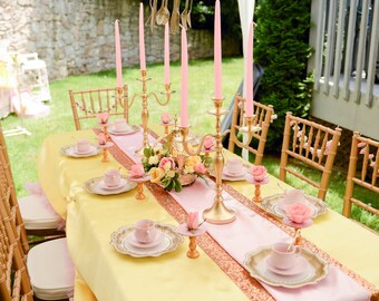 10 Gold Wedding Candle Candelabras 3 arm Shabby Candle Holder Party Candle Holder Birthday Candle Holder