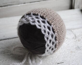 Newborn bonnet, knit newborn hat, newborn girl hat, newborn boy hat, newborn knit bonnet, newborn girl, newborn boy, newborn photo prop