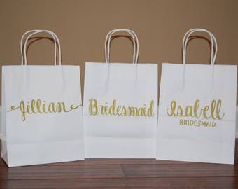 Bridesmaid Gift Bags / Custom Gift Bags / Personalized Gift Bag / Custom Name Gift Bag / Paper Gift Bag / Groomsman Gift Bags / Party Favors