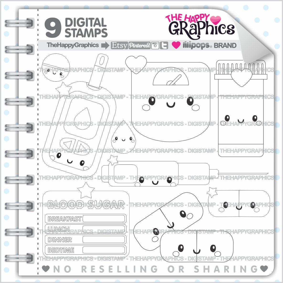 Diabetes Stamps 80OFF Commercial Use Digi Stamp Digital