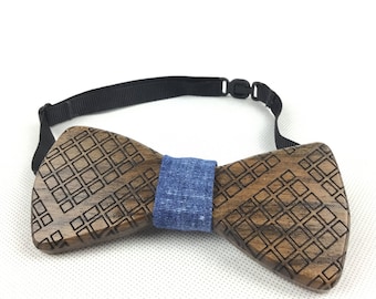 Nœud Papillon En Bois Naturel Novago - Accessoire élégant Pour Soirée - Neuf Avec étiquettes