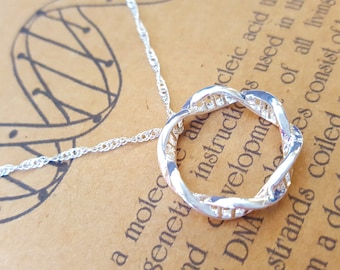 DNA Pendant-Hand Made DNA Necklace-Inifinity-Eternity Mobius Necklace-Doctor Genetics Gift-Science Gift-Teacher Gift-Graduation Gift